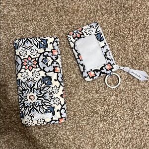 Vera Bradley Floral sunglasses case and ID Holder - Blue, Black, and White
